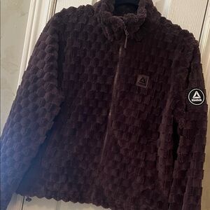Reebok Dark Rich Chocolate Brown Textured Jacket 🤎